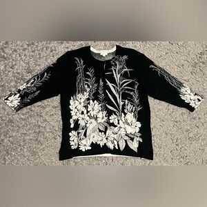 Japanese floral design button cardigan